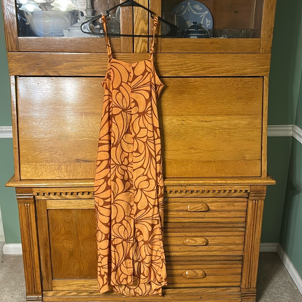 Zara Sleeveless Floral Print Chain Strap Midi Sun Dress - Picture 8 of 16
